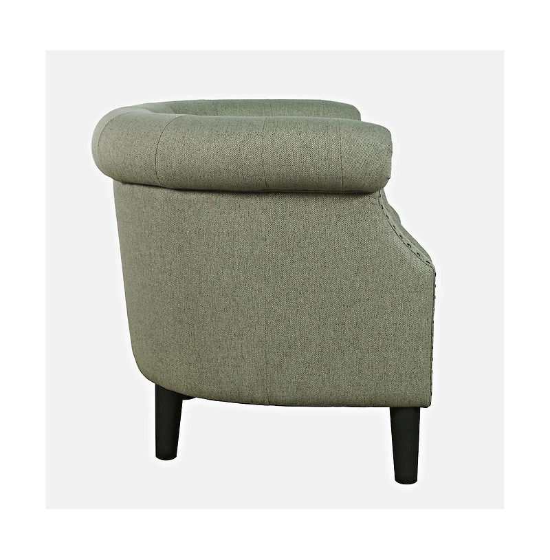 Jofran Transitional Contemporary Upholstered Barrel Curved Back Accent Chair