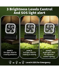 Gaiatop 20000mAh Rechargeable Camping Fan, 4 Speeds, Oscillation, Led Light and 360-Degree Rotating Hook