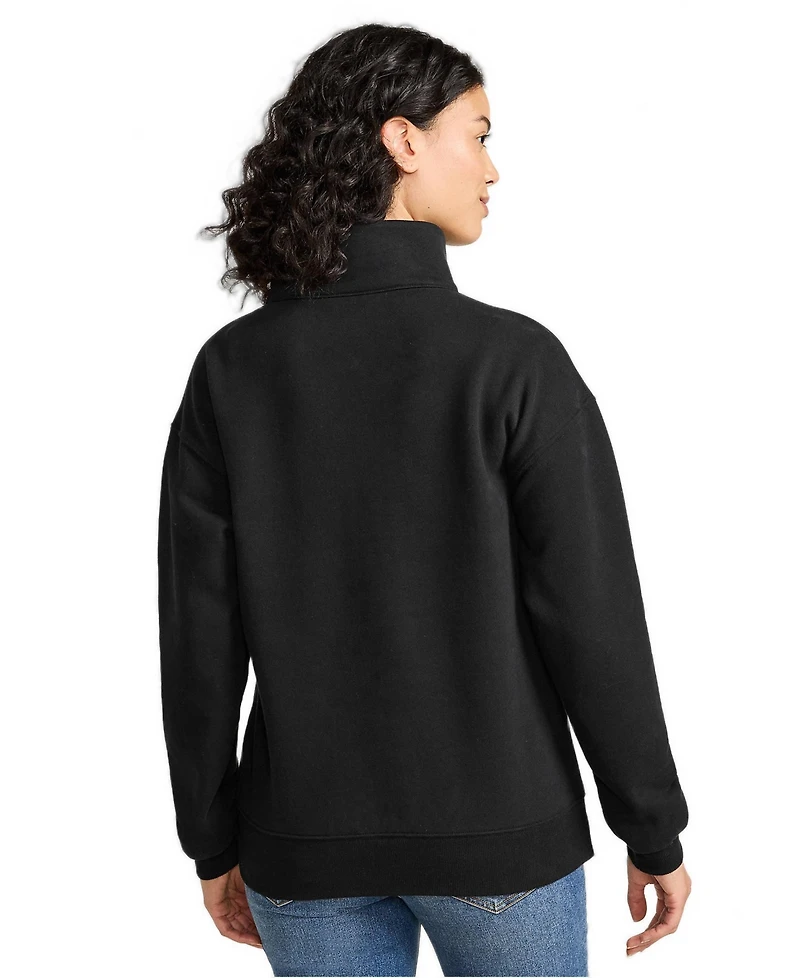 Lands' End Women's Serious Sweats Quarter-Zip Relaxed Fleece Pullover Sweatshirt