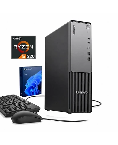 Lenovo ThinkCentre neo 55s Business Sff Desktop, Amd Ryzen 5 220, Amd Radeon Graphics, 8GB DDR5, 256GB Ssd, Wi-Fi 7, Win11 Pro, Black