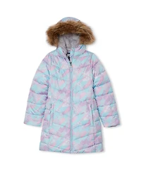 Lands' End Girls Fleece Lined Printed Parka