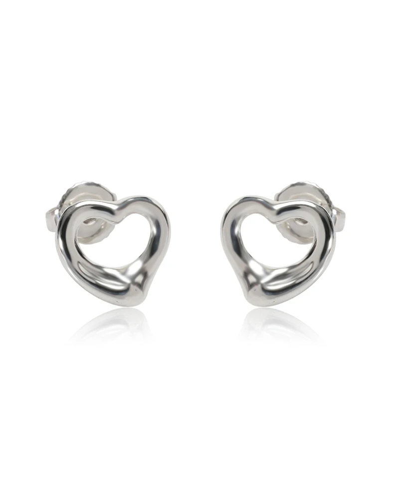 Pre-Owned Tiffany & Co Sterling Silver Elsa Peretti Open Heart Earrings