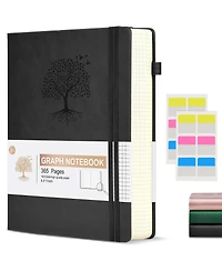 Danrong 365 Page A4 Lined Hardcover Journal Thick Ruled Paper with Closure Band and Pocket