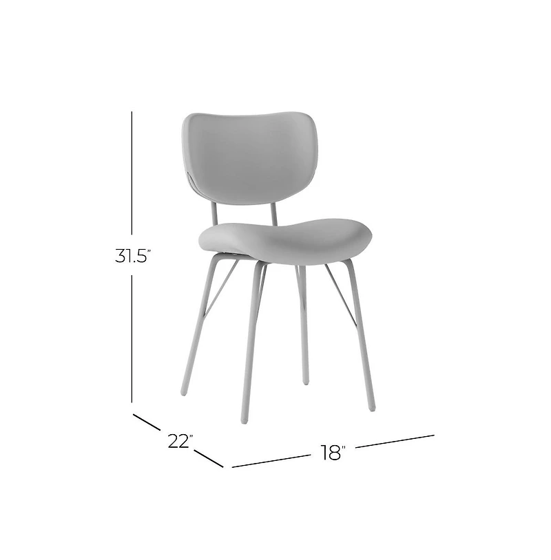 Modern Faux Leather Split-Back Upholstered Dining Chair (Set of 2)