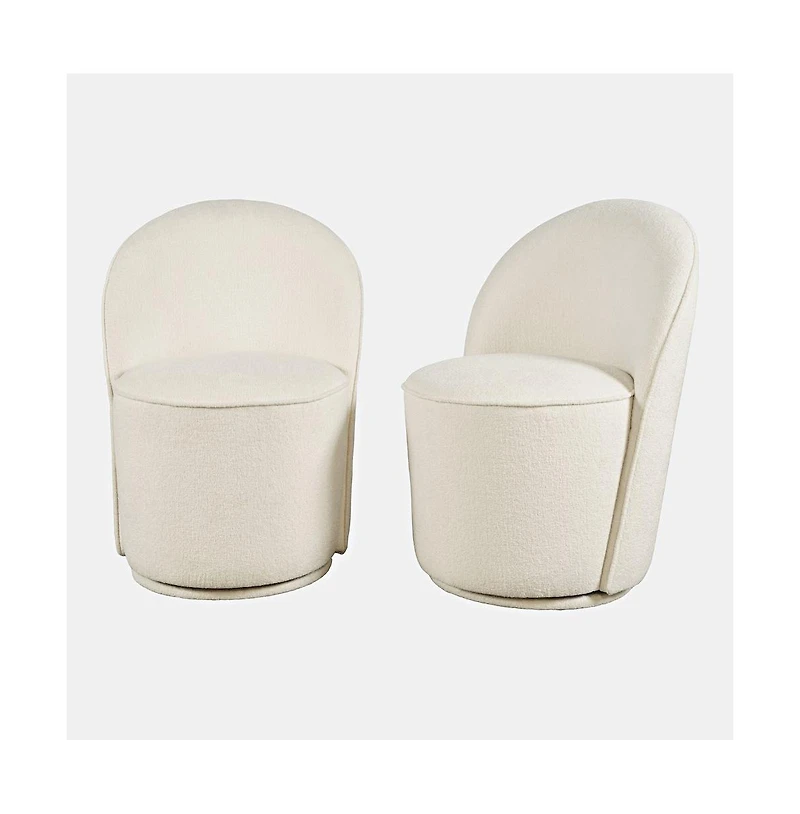 Jofran Landon Mid-Century Modern Upholstered Swivel Dining Chair (Set of 2