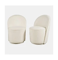 Jofran Landon Mid-Century Modern Upholstered Swivel Dining Chair (Set of 2