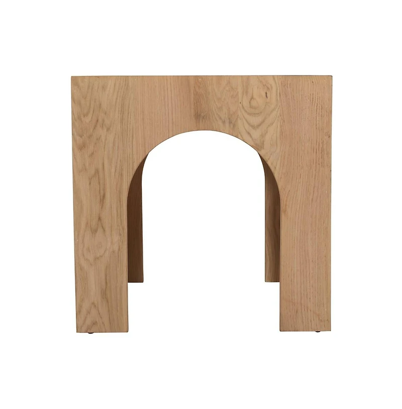 Jofran Archimedes 20" Arched Wood Square Modern Rustic End Table