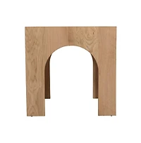 Jofran Archimedes 20" Arched Wood Square Modern Rustic End Table