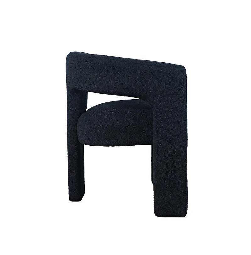 Jofran Sven Modern Contemporary Upholstered Three-Leg Curved Back Dining Chair