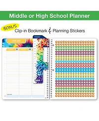 Danrong Middle High School Student Planner Weekly Monthly Academic Matrix With Ruler Bookmark Stickers Study Resource Pages