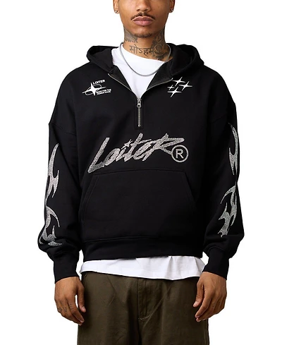 Loiter Men's Rave Quarter-Zip Rhinestone Hoodie