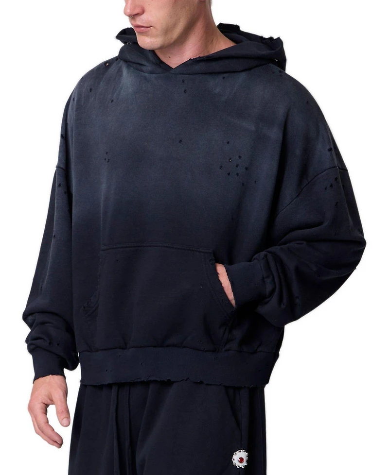 mnml Men's Mojave Oversized Distressed Hoodie
