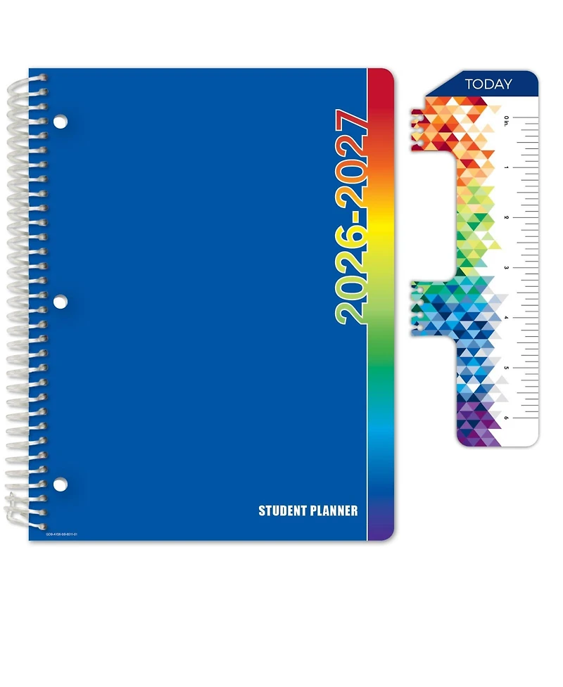 Danrong Middle High School Student Planner Dated Weekly Monthly Academic Block Format With Ruler Bookmark Stickers
