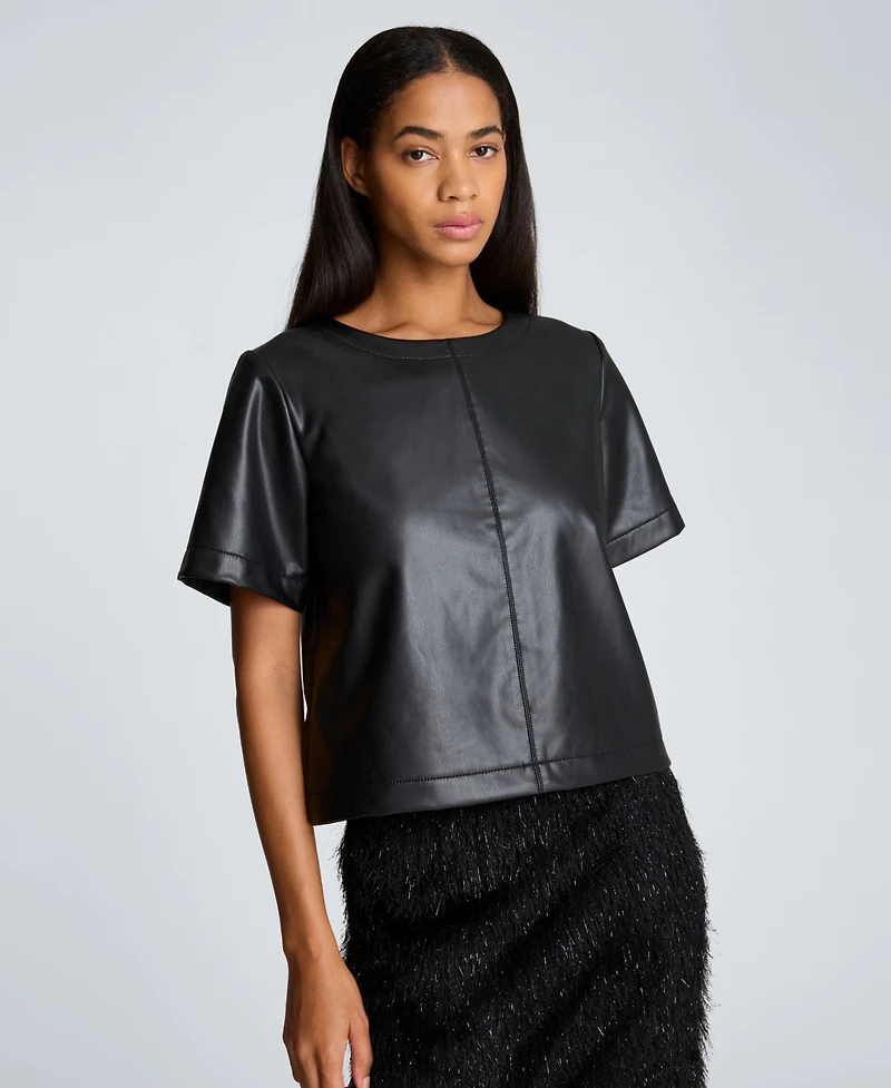 Kenneth Cole Women's Polyester-Blend Crop Pullover