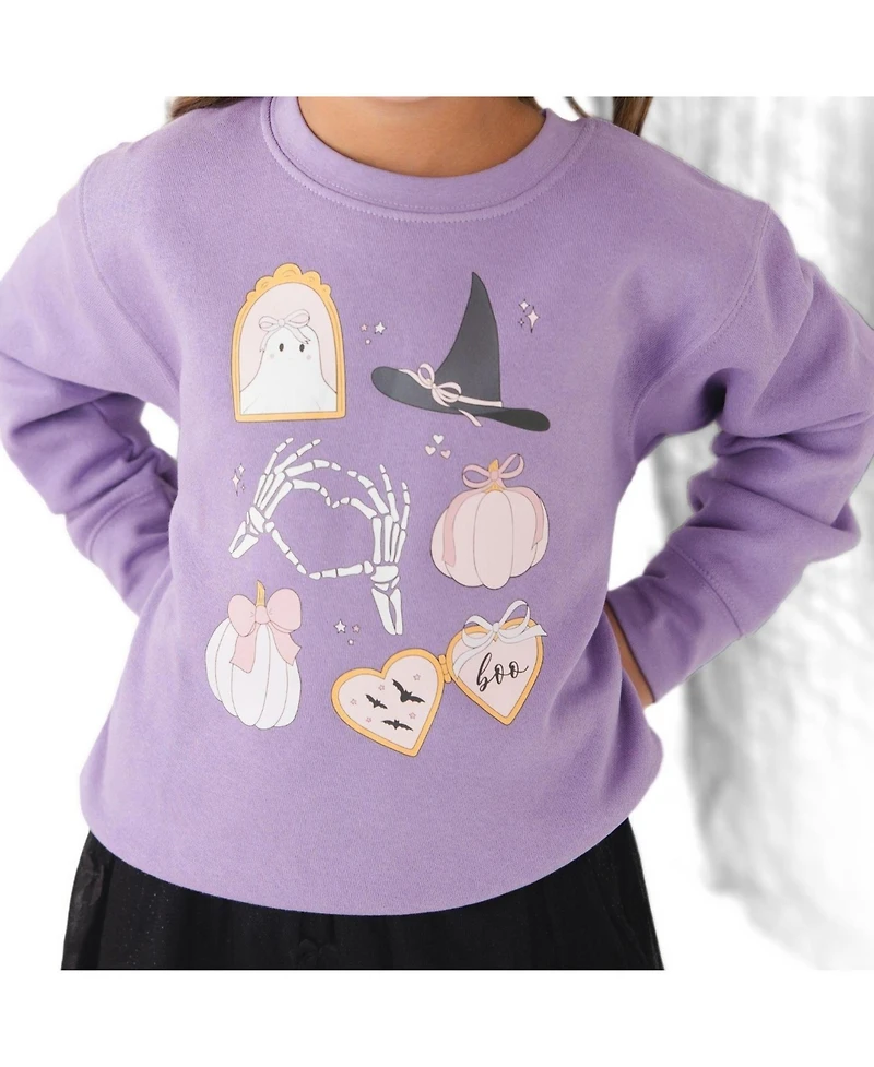 Sweet Wink Little Girls 5 to 8 Spooky Girlie Halloween Sweatshirt