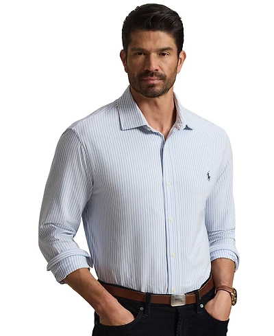 Polo Ralph Lauren Men's Big & Tall Striped Stretch Knit Oxford Shirt