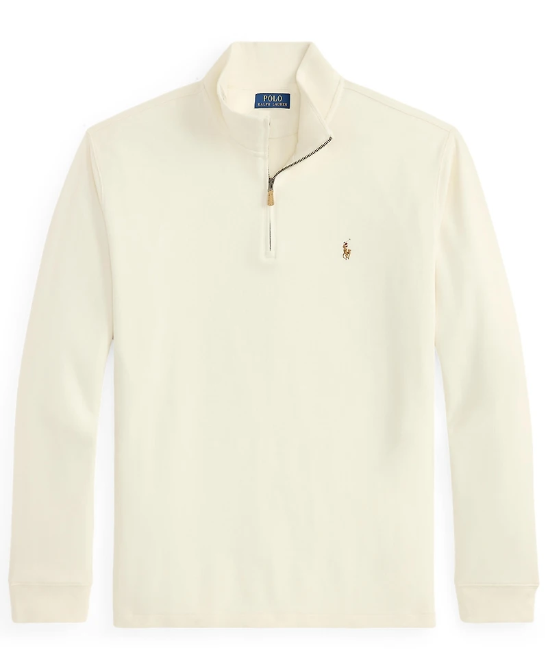 Polo Ralph Lauren Men's Big & Tall Estate-Rib Quarter-Zip Pullover Sweater