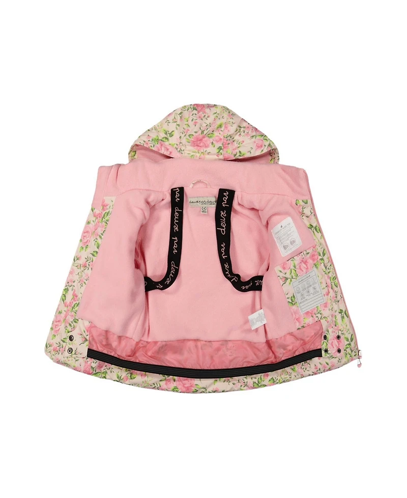 Deux par Girls' 4-16 Play Hooded Floral-Print Jacket and Pants, 2-Piece Set