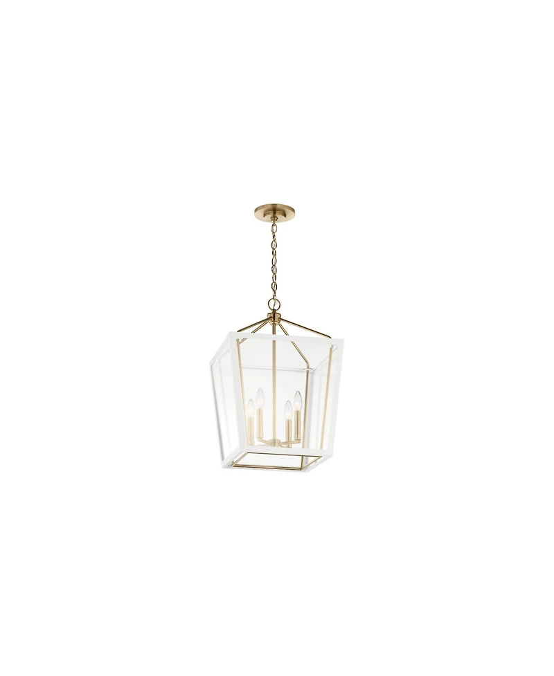 Kichler Delvin 16" Wide Champagne Bronze and White 4-Light Pendant