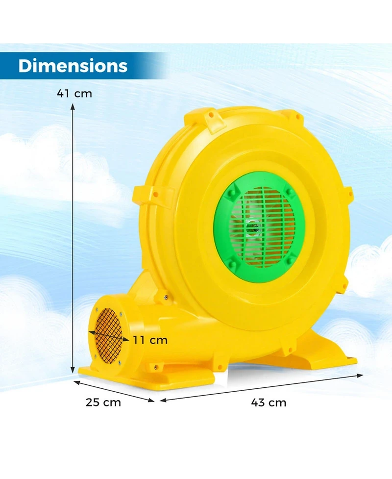 Sugift 980W Portable Bounce House Blower 1550 Cfm Air Pump Fan with Carry Handle and Ground Stakes