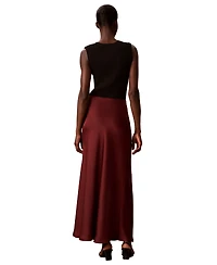 Calvin Klein Women's Pull-On Satin Maxi Skirt