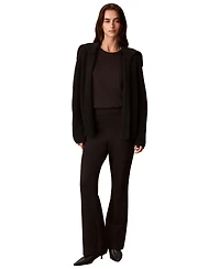 Calvin Klein Women's Open-Front Collared Wool-Blend Cardigan