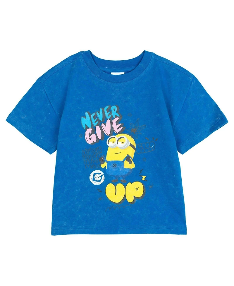 Minions Boys' 4-20 Graphic Washed T-Shirt and Shorts, 2-Piece Set