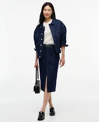 Tommy Hilfiger Women's Claire High-Waisted Midi Denim Skirt
