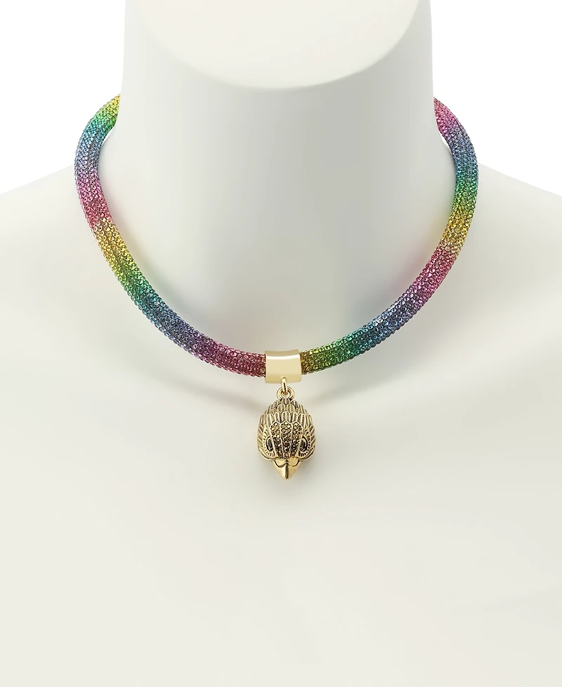 Kurt Geiger London Faux Stone Signature Eagle Rope Collar Necklace