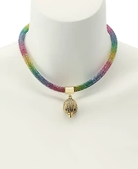 Kurt Geiger London Faux Stone Signature Eagle Rope Collar Necklace