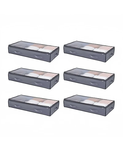 Gouun Under Bed Storage Containers with Clear Lids 6 Pack