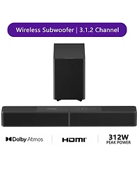 Ultimea Poseidon M70 3.1.2ch Dolby Atmos Sound Bar with Wireless Subwoofer,2 Up-Firing Drivers,312W Peak Power BassMX, Hdmi eARC
