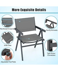 Gouun Outdoor Patio Dining Chairs Set of 4 with Breathable Fabric Seat