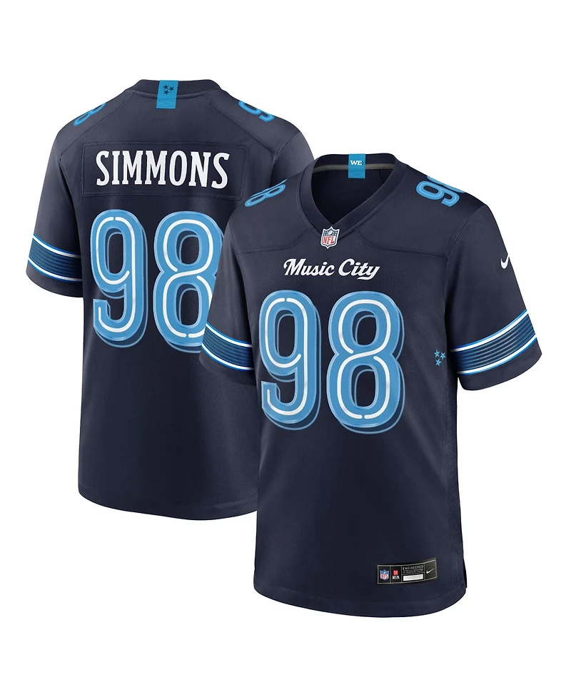 Nike Men's Jeffery Simmons Navy Tennessee Titans 2026 Rivalries Collection Game Jersey