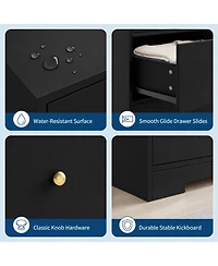 gaomon 5 Drawer Dresser, Modern Vertical Chest of Drawers with Smooth Slides, Slim Tall Storage Organizer for Bedroom Closet Apartment Dorm