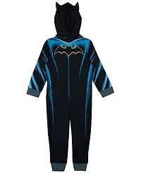 Justice League Batman Toddler Boys' Cosplay Hooded One Piece Pajama