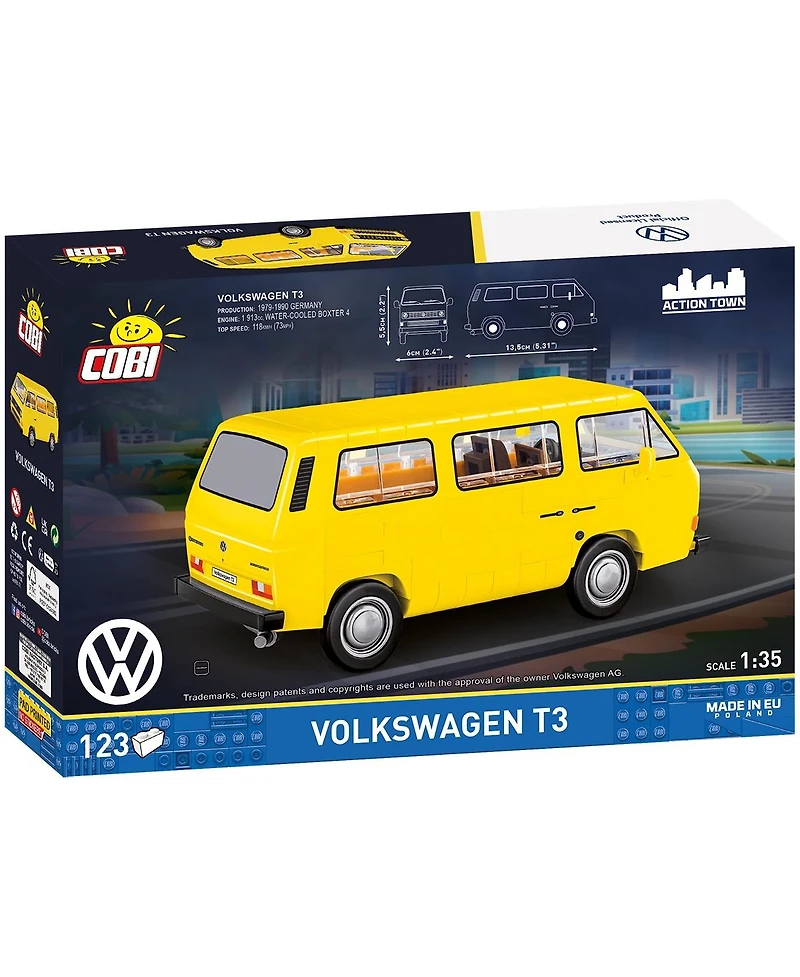 Cobi Volkswagen Transporter Iii (T3) 1979 123-Piece Building Set, Ages 7+
