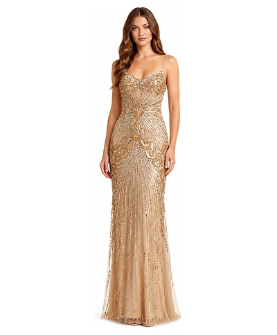Lara Plus Size Strapless Beaded Gown