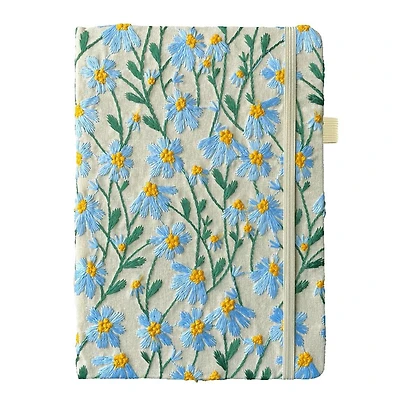 Danrong Hardcover Lay Flat A5 Lined Journal Embroidered Daisy Flowers For Women