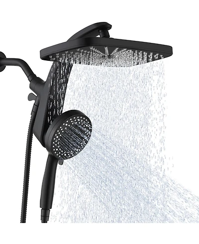 Cyqbd 1.8 Gallons Rain Shower Head With Handheld 9 Sprays Power Jets