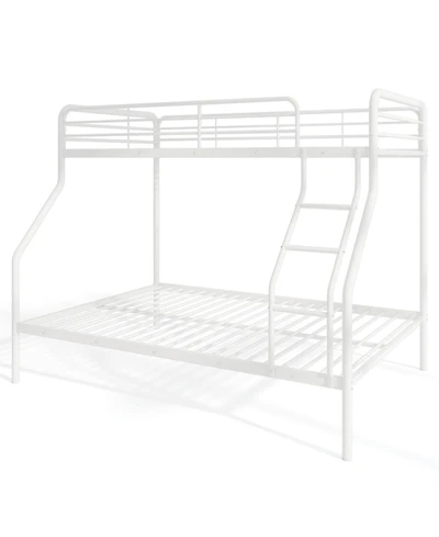 Sugift Twin Over Full Bunk Bed with Ladder and Full-Length Guardrails