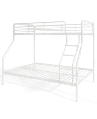 Sugift Twin Over Full Bunk Bed with Ladder and Full-Length Guardrails