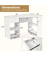 Sugift 48 in L-Shaped Corner Executive Computer Desk with Drawer