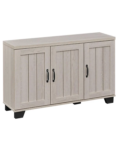 Gouun 3-Door Buffet Sideboard with Adjustable Shelves and Anti-Tipping Kits
