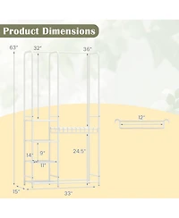 Hongge Portable Closet Organizer with Ten Removable Pants Hangers