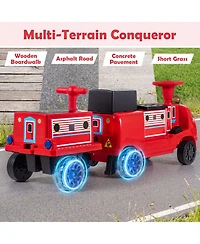 Hongge 12V Ride on Train 3-Seater with Detachable Carriage, Seats 3, Ages 3+
