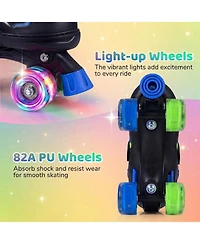 Hongge Adjustable Light-Up Wheels Quad Skates, Ages 7-9
