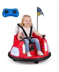 Hongge 12V Kids' Ride-On Bumper Car with 360-Degree Spin and Remote Control, Ages 18 Months+