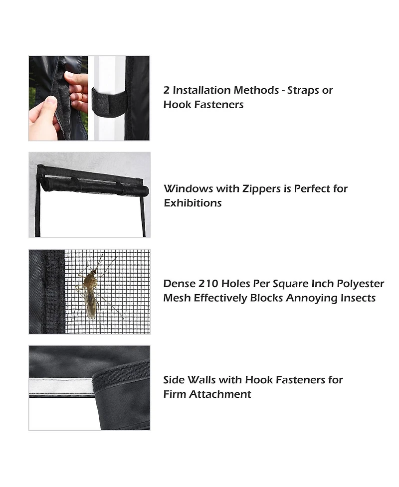 Yescom InstaHibit 10x10FT Pop Up Canopy Mesh Sidewalls and 45L Portable Hand Wash Station Combo Food Vendor Booth Sanitation Kit for Outdoor Event