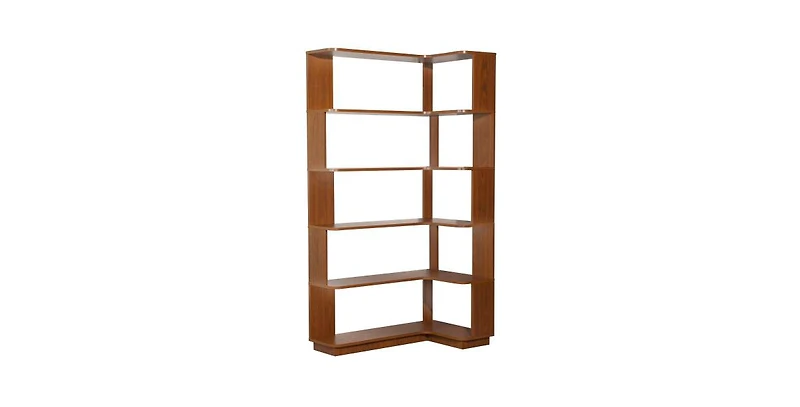Flynama 35.43 Inch Extended L-Shape Corner Anti-Drop Open Storage Bookshelf